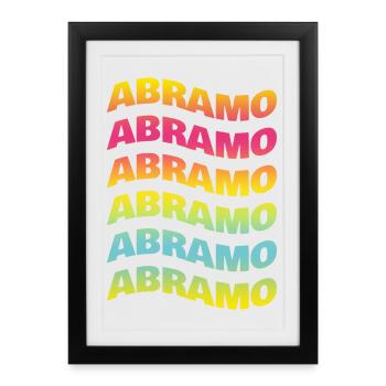 Abraham t-shirt text wave effect wave effect - Framed poster (27 × 37 cm) - black - Front