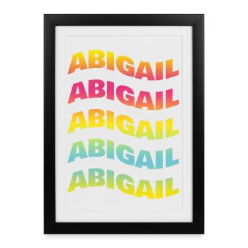 Abigail t-shirt text wave effect wave effect - Framed poster (27 × 37 cm) - black - Front
