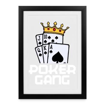 Poker Statement Jeu de cartes de casino Jeux d’argent - Affiche encadrée (27 × 37 cm) - noir - Devant