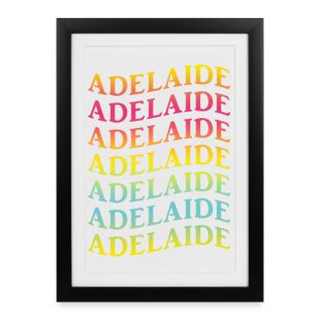 Adelaide wave effect t-shirt gift idea - Framed poster (27 × 37 cm) - black - Front