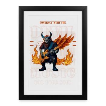 Devil Rock Music - Framed poster (27 × 37 cm) - black - Front
