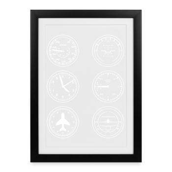 Instruments d’aéronef - Affiche encadrée (27 × 37 cm) - noir - Devant