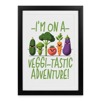 JE SUIS DANS UNE AVENTURE VIGGI-TASTIQUE, VEGAN DRÔLE - Affiche encadrée (27 × 37 cm) - noir - Devant