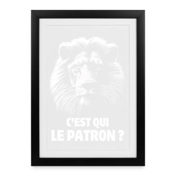 Lion, King of the Jungle, - Framed poster (27 × 37 cm) - black - Front