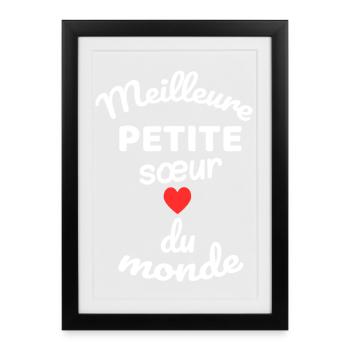 Kleine Schwester Geschwisterkreis Welt - Gerahmtes Poster (27 × 37 cm) - Schwarz - Vorne