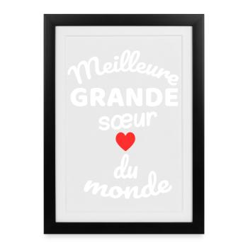 Ewiges Geschwistergeschenk mit Rouge-Herz - Gerahmtes Poster (27 × 37 cm) - Schwarz - Vorne