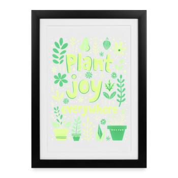 PLANT JOY EVERYWHERE - Framed poster (27 × 37 cm) - black - Front