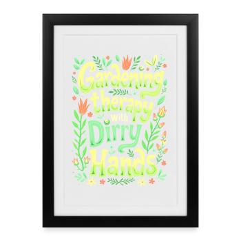 GARDENING: THERAPY WITH DIRTY HANDS - Framed poster (27 × 37 cm) - black - Front