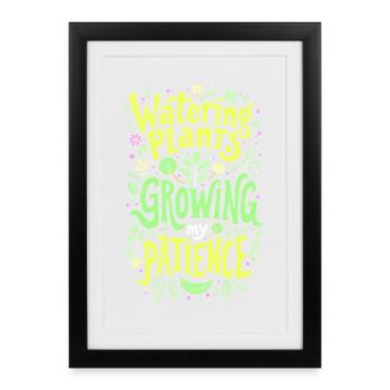 ARROSER LES PLANTES, DÉVELOPPER MA PATIENCE - Affiche encadrée (27 × 37 cm) - noir - Devant