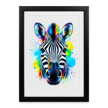 Zèbre - Affiche encadrée (27 × 37 cm) - noir - Devant