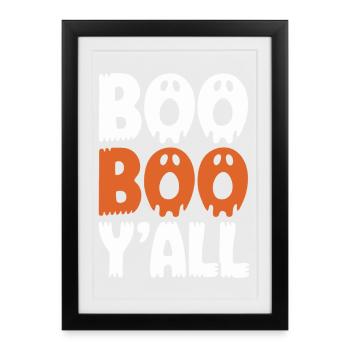 Boo Boo Y'all Geister-Print - Gerahmtes Poster (27 × 37 cm) - Schwarz - Vorne
