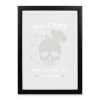 Dîner du crâne - Affiche encadrée (27 × 37 cm) - noir - Devant