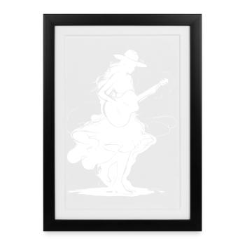 Fille de guitare - Affiche encadrée (27 × 37 cm) - noir - Devant