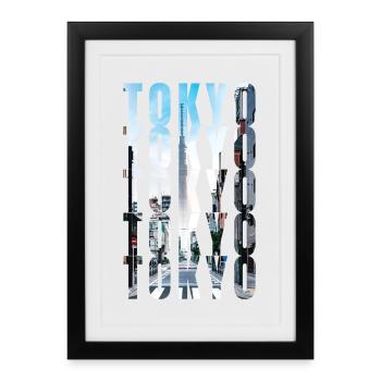 Horizon de Tokyo - Affiche encadrée (27 × 37 cm) - noir - Devant