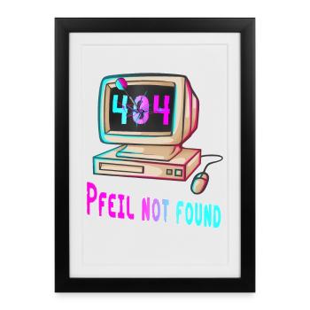 404 Retro Design - Framed poster (27 × 37 cm) - black - Front