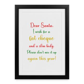 Dear Santa - Framed poster (27 × 37 cm) - black - Front