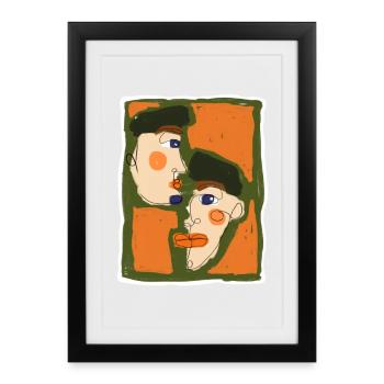 Oneliner Portrait - Framed poster (27 × 37 cm) - black - Front
