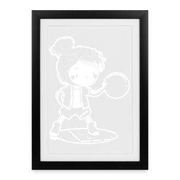 Little basketball player - Framed poster (27 × 37 cm) - black - Front