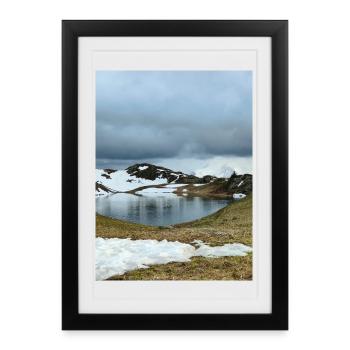 Lac rond en Oisans - Affiche encadrée (27 × 37 cm) - noir - Devant