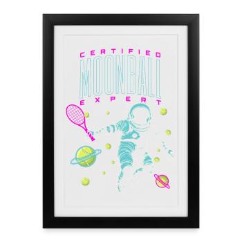 Tennis Moonball Expert - Affiche encadrée (27 × 37 cm) - noir - Devant