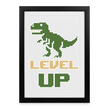 LEVEL UP - Framed poster (27 × 37 cm) - black - Front