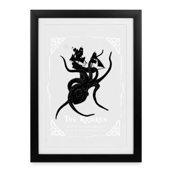 Le Kraken - Affiche encadrée (27 × 37 cm) - noir - Devant