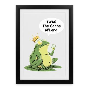 Regal Frog Carbohydrate King Design - Framed poster (27 × 37 cm) - black - Front