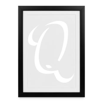 Letter Q, name, the letter Q - Framed poster (27 × 37 cm) - black - Front