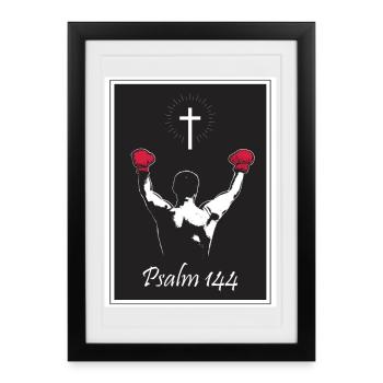 Psaume 144 - Affiche encadrée (27 × 37 cm) - noir - Devant