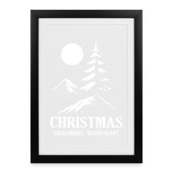 Winter Landscape Christmas - Framed poster (27 × 37 cm) - black - Front