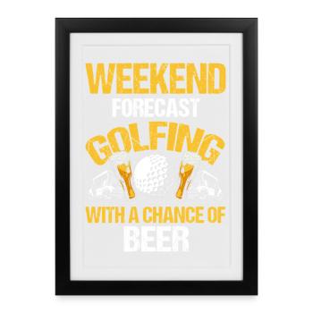 Life Is About Being a Golf Dad and Having Fun - Gerahmtes Poster (27 × 37 cm) - Schwarz - Vorne