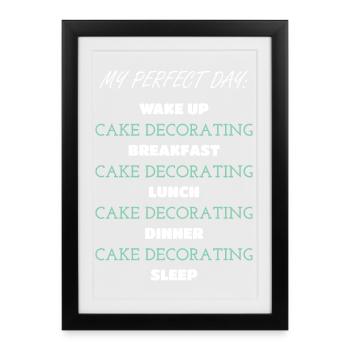 T-shirt humoristique de citation de décorateur de gâteau - Affiche encadrée (27 × 37 cm) - noir - Devant