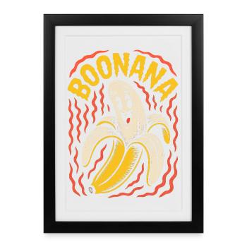 Drôle Boonana Ghost Banana - Affiche encadrée (27 × 37 cm) - noir - Devant