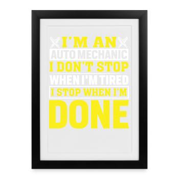 Motivationsspruch für Automechaniker - Gerahmtes Poster (27 × 37 cm) - Schwarz - Vorne