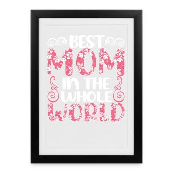 Floral Mother's Day greeting design - Framed poster (27 × 37 cm) - black - Front