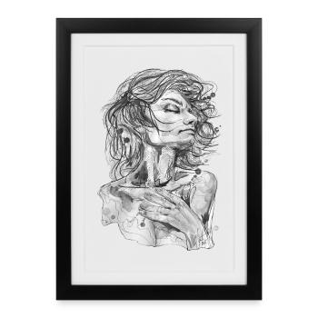 Air black and white drawing carographic - Framed poster (27 × 37 cm) - black - Front