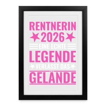 Retraité 2026 Une légende quitte le site - Affiche encadrée (27 × 37 cm) - noir - Devant