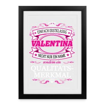 Quality feature Valentina simply first-class - Framed poster (27 × 37 cm) - black - Front