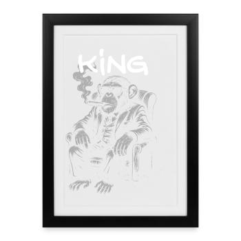 Un chimpanzé royal en costume de smoking - Affiche encadrée (27 × 37 cm) - noir - Devant