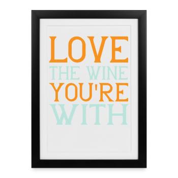 Aimer le vin - Affiche encadrée (27 × 37 cm) - noir - Devant
