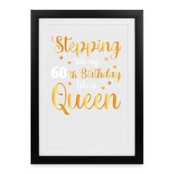 60th Birthday Queen Design - Framed poster (27 × 37 cm) - black - Front