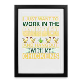 Hang out in garden with chicks - Framed poster (27 × 37 cm) - black - Front