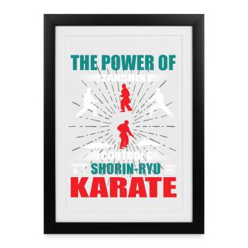 Shorin-Ryu Karaté Zanshin Design - Affiche encadrée (27 × 37 cm) - noir - Devant