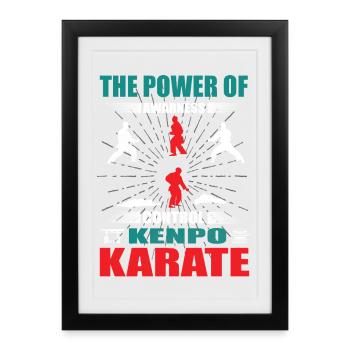 Kenpo Karaté Zanshin Design - Affiche encadrée (27 × 37 cm) - noir - Devant
