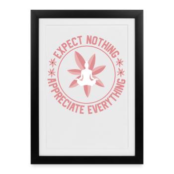 Le yoga n’attend rien - Affiche encadrée (27 × 37 cm) - noir - Devant