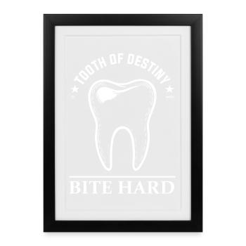Funny Teeth Design – Bite Hard - Framed poster (27 × 37 cm) - black - Front