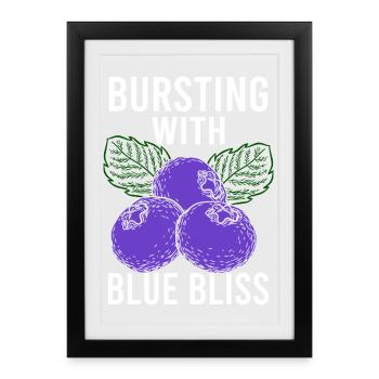 Blueberry Funny Fruit Fruit Blueberry Vintage - Framed poster (27 × 37 cm) - black - Front