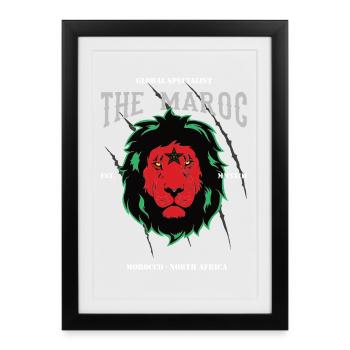 Le Marocain – Fier du design marocain - Affiche encadrée (27 × 37 cm) - noir - Devant