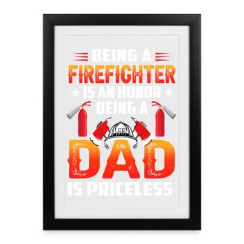 Fire Brigade Dad - Framed poster (27 × 37 cm) - black - Front