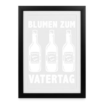 Drôle de cadeau de fête des pères papa bière - Affiche encadrée (27 × 37 cm) - noir - Devant